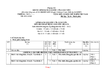Kế hoạch giáo dục Địa Lí 6 sách chân trời sáng tạo