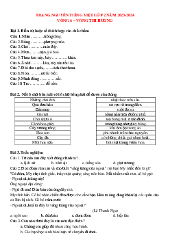 Đề thi Trạng nguyên Tiếng Việt lớp 2 năm 2023 - 2024 Vòng thi Hương