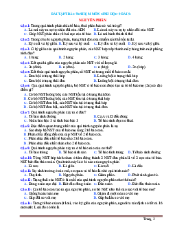TOP 15 Câu hỏi trắc nghiệm Sinh học 9 bài 9: Nguyên phân (có đáp án)