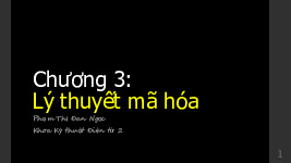 Bài giảng Chương 3: Lý thuyết mã hoá môn Xử lý tín hiệu số | Đại học Bách Khoa Hà Nội