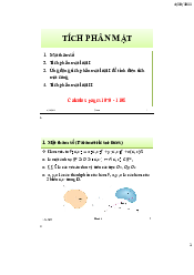 Bài giảng Tích Phân Mặt - Giải tích 2 | Trường Đại học Công nghệ, Đại học Quốc gia Hà Nội