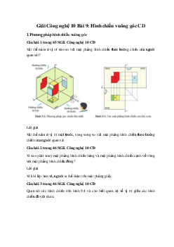 Giải Công nghệ 10 Bài 9: Hình chiếu vuông góc CD