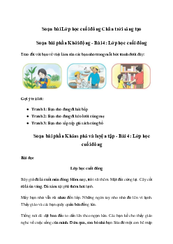 Soạn bài Lớp học cuối đông trang 50 | Tiếng việt 3 Chân trời sáng tạo