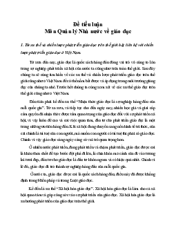 Tiểu luận "Xu thế và chiến lược phát triển giáo dục"