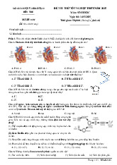 Đề thi thử tốt nghiệp THPT 2025 môn Sinh học Sở GD&ĐT Bến Tre