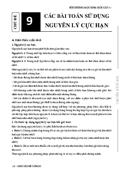 Các bài toán sử dụng nguyên lý cực hạn