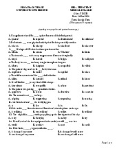 Midterm Test: Medical English | Đại học Y khoa Phạm Ngọc Thạch