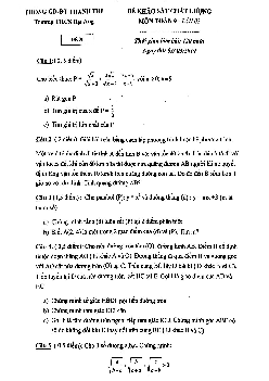 Đề khảo sát Toán 9 lần 2 năm 2018 – 2019 trường THCS Đại Áng – Hà Nội