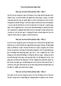 Văn mẫu lớp 6: Tóm tắt văn bản Hai loại khác biệt (3 mẫu) | Kết nối tri thức