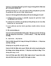 Bộ câu hỏi trắc nghiệm ôn thi môn Tư tưởng Hồ Chí Minh | Đại học Nội Vụ Hà Nội