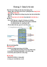 Lý thuyết Chương 3: Quản lý bộ nhớ trong hệ thống máy tính môn Hệ Thống Máy Tính | Trường Đại học Bách Khoa Hà Nội