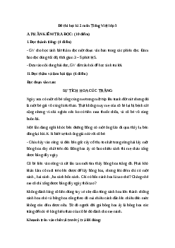 Đề thi Tiếng Việt lớp 3 học kì 2 Chân trời sáng tạo Số 3