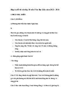 Đề thi vào 10 môn Ngữ văn năm 2023 - 2024 sở GD&ĐT Bạc Liêu