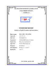 Internship Report Bachelor of English Translation and Interpretation - English Department | Đại học Sư phạm Thành phố Hồ Chí Minh