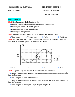 Đề thi học kì 1 môn Vật lí 11 năm 2023 - 2024 sách Kết nối tri thức với cuộc sống | đề 2
