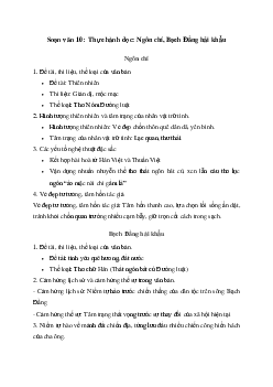 Soạn bài Thực hành đọc: Ngôn chí, Bạch Đằng hải khẩu - Kết nối tri thức Ngữ văn lớp 10