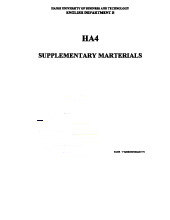 Supplementary Materials for HA4 English - Vocabulary and Grammar Review