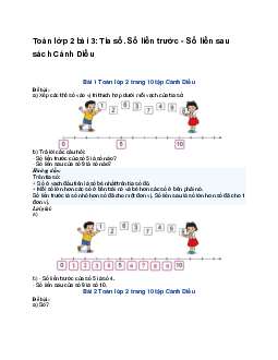 Toán lớp 2 bài 3: Tia số. Số liền trước - Số liền sau sách | Cánh Diều