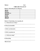 Phiếu kiểm tra bài cũ Tiếng Anh lớp 3