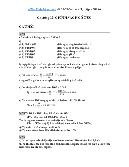 Bài tập Chính sách cổ tức (có đáp án) | Đại học Ngoại Thương