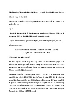 Bài 8: Thực hành Viết báo cáo về tình hình phát triển kinh tế xã hội ở Cộng hòa liên bang Bra-xin | Giải Địa lí 11 Cánh diều