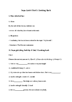 Giải Tiếng Anh 6 Unit 3: Looking Back | Global Success