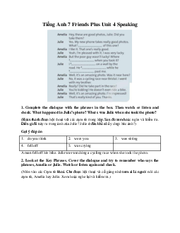 Tiếng Anh 7 Friends Plus Unit 4 Speaking