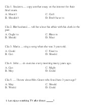 Bài tập tiếng anh cơ bản kèm đáp án | Đại học Tây Đô