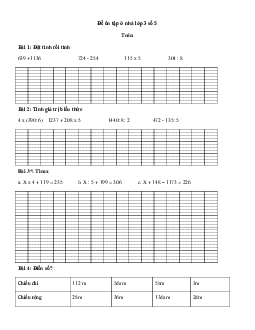 Đề ôn tập ở nhà lớp 3 số 5