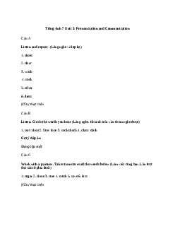 Giải Tiếng Anh 7 Unit 3: Pronunciation and Communication | Explore English