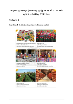 Giải Hoạt động trải nghiệm 6: Tìm hiểu nghề truyền thống ở Việt Nam sách Chân Trời Sách Tạo