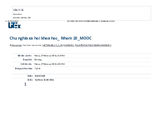 Bài tập kiểm tra trắc nghiệm (quiz) môn Chủ nghĩa xã hội bài số 01 có đáp án | Đại học Sư phạm Kỹ thuật Thành phố Hồ Chí Minh