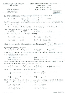Đề kiểm tra chất lượng HK2 Toán 12 năm học 2017 – 2018 sở GD và ĐT Lâm Đồng