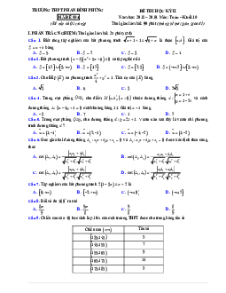 Đề thi học kỳ 2 Toán 10 năm 2018 – 2019 trường Phan Đình Phùng – Hà Nội