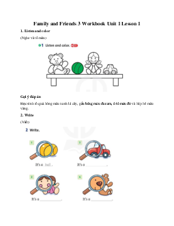 Family and Friends 3 Workbook Unit 1 Lesson 1