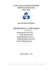 Báo cáo Thực hành Môi trường và Con người | Môn: Con người và Môi trường - Trường: Đại học Bách khoa Thành phố Hồ Chí Minh