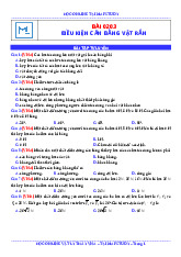 Bài tập trắc nghiệm Điều kiện cân bằng vật rắn môn Vật lí 10