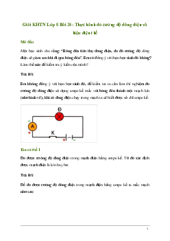 Giải KHTN 8 Bài 25: Thực hành đo cường độ dòng điện và hiệu điện thế | Kết nối tri thức