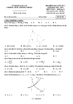 Đề thi giữa kì 2 Toán 11 năm 2023 – 2024 trường THPT Lê Hồng Phong – Đắk Lắk