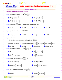 Phân dạng toán ôn tập kiểm tra học kỳ 1 Toán 11