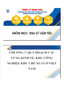 Tài liệu địa lý vận tải Chương 7 | Trường Đại học Giao thông Vận Tải