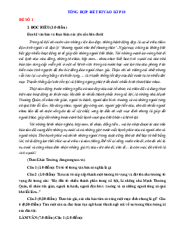 TOP 80 Đề thi vào lớp 10 môn Ngữ văn