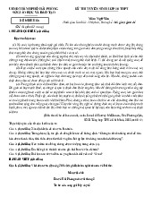 Đề minh họa tuyển sinh 10 Ngữ văn Sở GD Hải Phòng 2025-2026 có đáp án