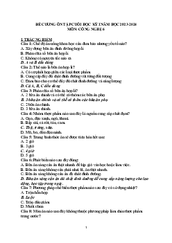 Đề cương ôn tập học kì 1 môn Công nghệ 6 sách Kết nối tri thức với cuộc sống | Bộ 1