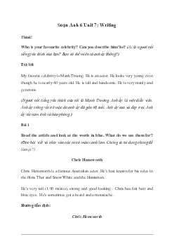 Giải Tiếng Anh 6 Unit 7: Writing - Friends Plus