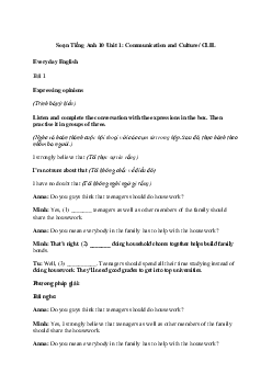 Tiếng Anh 10 Unit 1: Communication and Culture/ CLIL -  Kết Nối Tri Thức