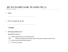 Đáp án Đề thi Olympic môn Kinh tế chính trị | Học viện Ngân hàng