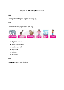 Giải Tiếng Anh lớp 3 Unit 4: Lesson One | Family and Friends