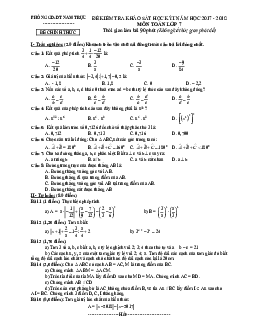 Đề kiểm tra HK1 Toán 7 năm học 2017 – 2018 phòng GD và ĐT Nam Trực – Nam Định