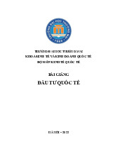 Bài giảng Đầu Tư Quốc Tế | Đại học Thương Mại